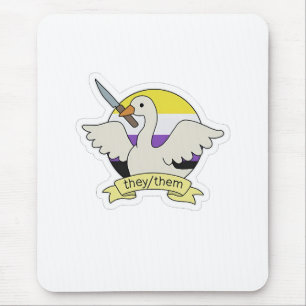 They Them Goose Non binary LGBT Pride Month Mouse Pad