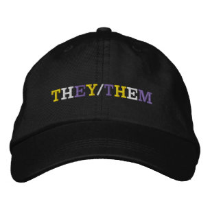 They Them Non-Binary Pride Embroidered Hat