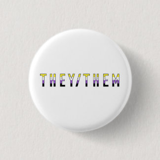 They/Them Non-Binary Pride Flag Pronouns Badge