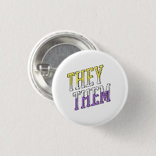 They Them Nonbinary Colours 3 Cm Round Badge