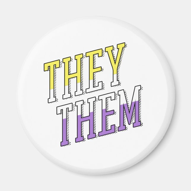 They Them Nonbinary Colours Magnet (Front)
