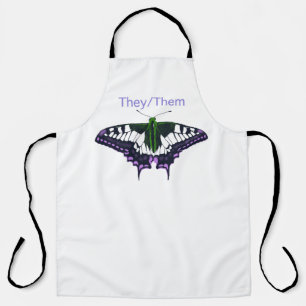 They/Them Nonbinary Pride Swallowtail Butterfly Apron