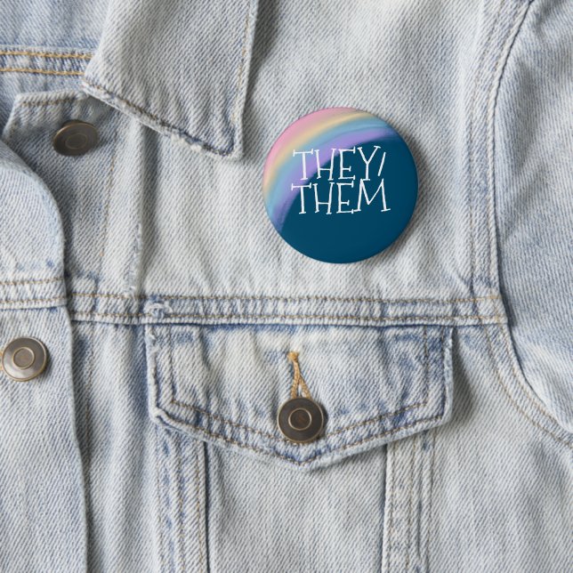They Them Pronoun 6 Cm Round Badge (In Situ)