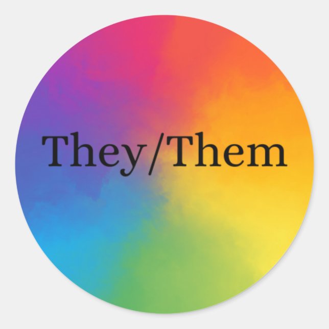 They/Them Pronoun Sticker (Front)