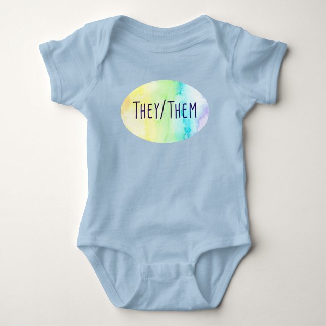 They Them Pronouns Baby Bodysuit (Front)