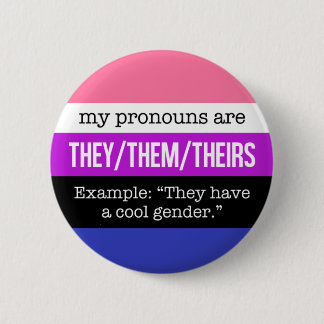They/Them Pronouns – Genderfluid Flag 6 Cm Round Badge