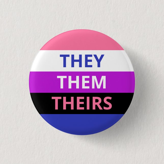 They/Them Pronouns Genderfluid Flag Badge (Front)