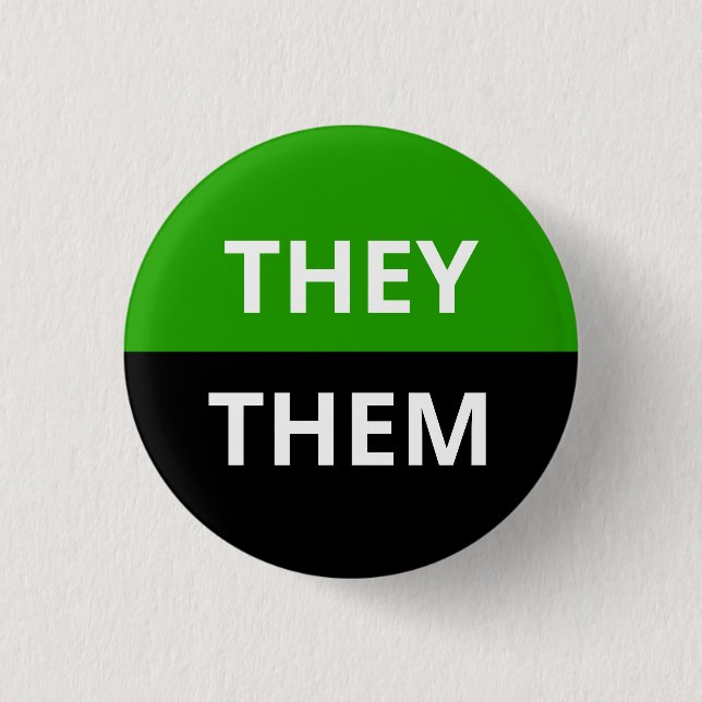 They/Them Pronouns Neutrois Badge (Front)
