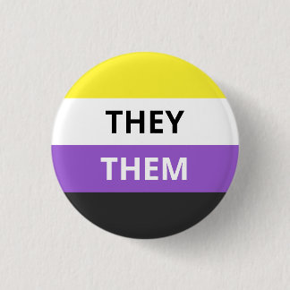 They/Them Pronouns Non-Binary Flag Badge