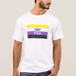 They/Them Pronouns Non-Binary Flag Basic T-Shirt