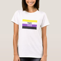 They/Them Pronouns Non-Binary Flag Basic T-Shirt