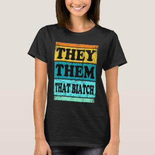 They Them Pronouns Nonbinary Gender Neutral Lgbtq T-Shirt