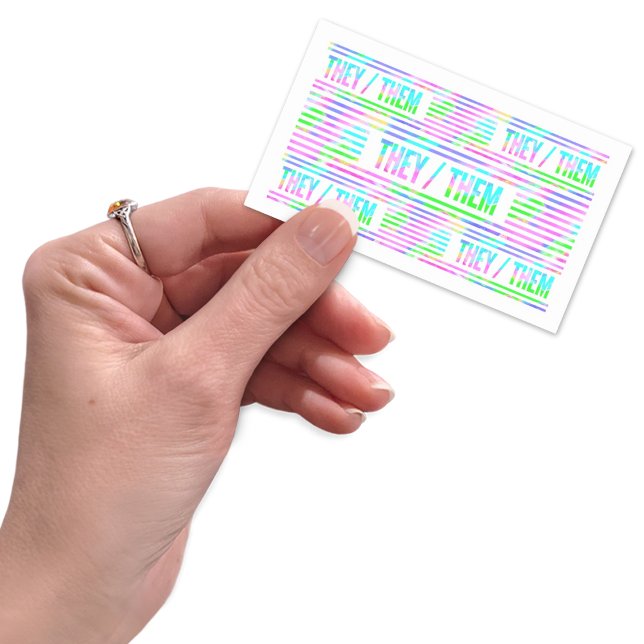 They Them Pronouns Pastel Stripes Rectangular Sticker (Creator Uploaded)