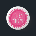 THEY/THEM Pronouns Pink Sun Pride Handlettered 3 Cm Round Badge<br><div class="desc">Decorate your outfit with this cool art button. Makes a great  gift! You can customise it and add text too. Check my shop for lots more colours and patterns! Let me know if you'd like something custom too.</div>