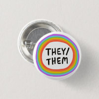 THEY/THEM Pronouns Rainbow Circle