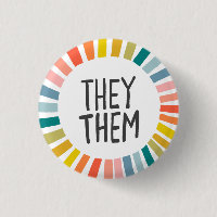 THEY / THEM Pronouns Rainbow Handlettered Pride
