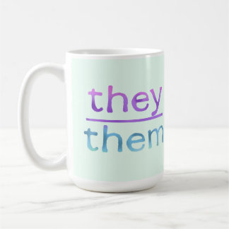 They them pronouns | your name | colourful coffee mug