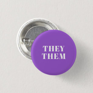 They, Them, purple Gender Pronouns Lgbtq pride 3 Cm Round Badge