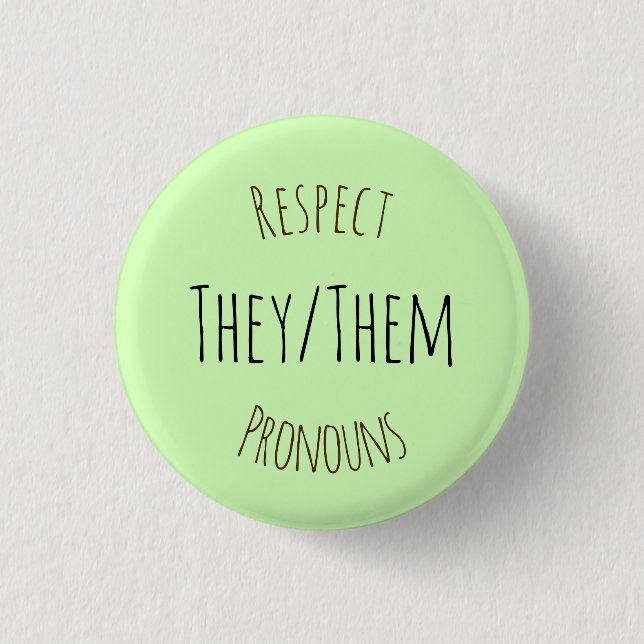 They/Them Respect Pronouns 3 Cm Round Badge (Front)
