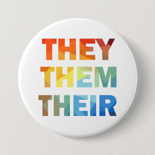 They Them Their Gender Pronouns 7.5 Cm Round Badge