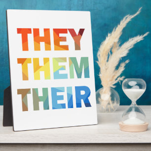 They Them Their Gender Pronouns Plaque