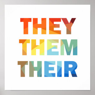They Them Their Gender Pronouns Poster