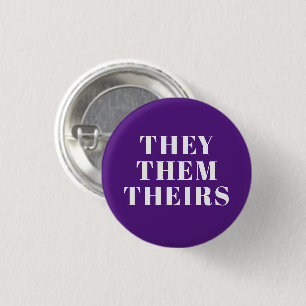 They, Them, Theirs gender Pronouns purple Lgbtq 3 Cm Round Badge