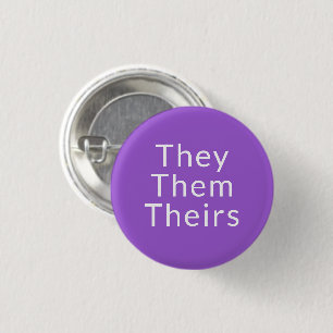 They, Them Theirs Pronouns purple Lgbtq pride pin