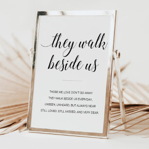 They Walk Beside Us Elegant Wedding Memorial Sign