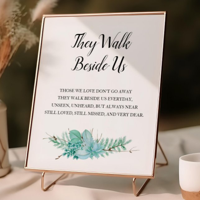 They Walk Beside Us Greenery Wedding Memorial Poster (Creator Uploaded)