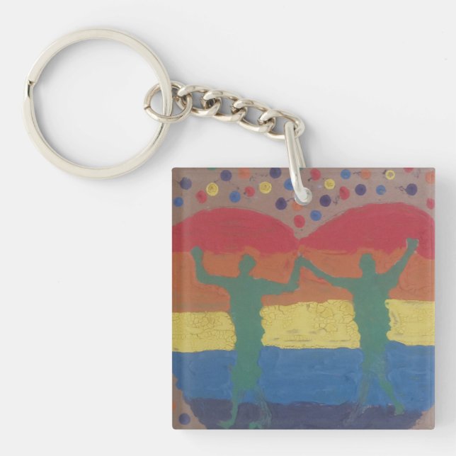 They wed the rainbow wedding by Yeshaya Dank Key Ring (Front)