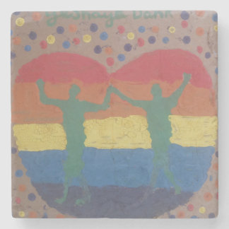 They wed the rainbow wedding by Yeshaya Dank Stone Coaster