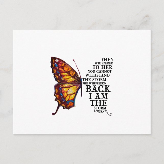 They Whispered Her You Cannot Withstand The Storm Announcement Postcard (Front)