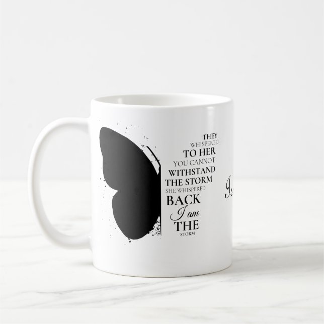 They Whispered To Her-Butterfly-Half Wing Coffee Mug (Left)