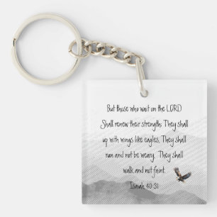 They Who Wait Upon the Lord Eagle Isaiah Key Ring