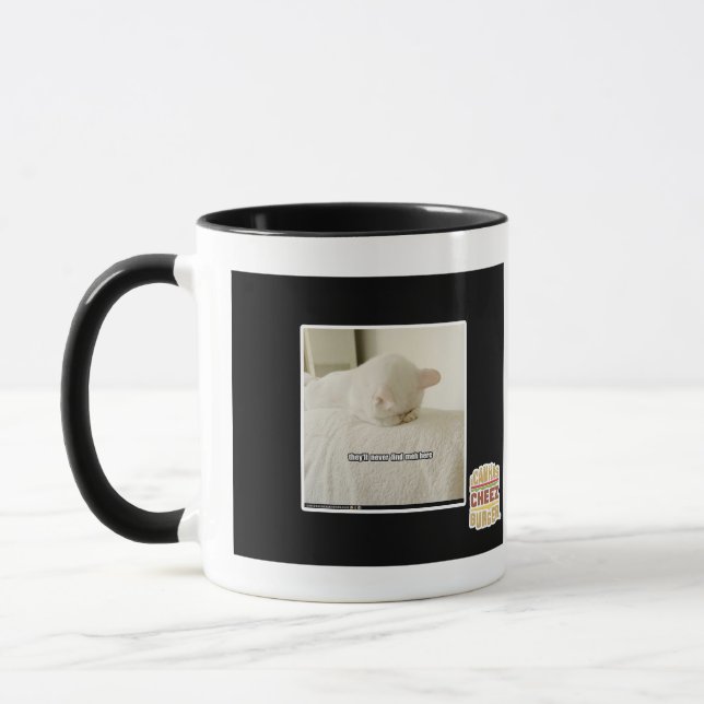 they'll never find meh here mug (Left)