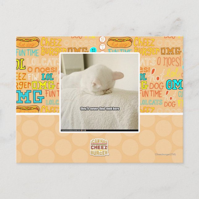 they'll never find meh here postcard (Front)