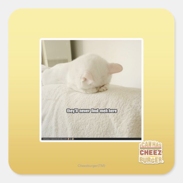 they'll never find meh here square sticker (Front)