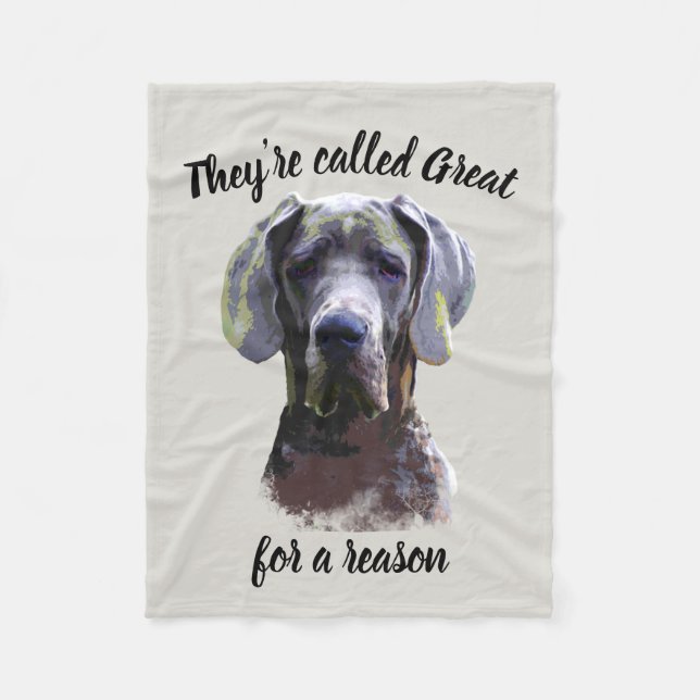 They're called Great for a reason,  Dane Dog Pet Fleece Blanket (Front)