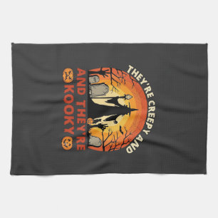 Theyre Creepy Kooky Halloween Witch Graveyard Pump Tea Towel