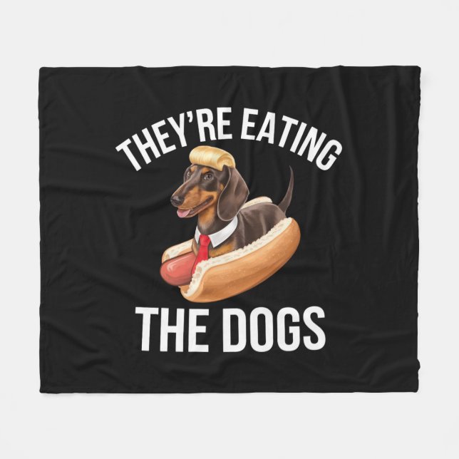 They're Eating The Dogs Donald Trump Debate 2024  Fleece Blanket (Front (Horizontal))