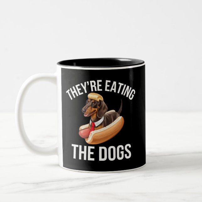 They're Eating The Dogs Donald Trump Debate 2024  Two-Tone Coffee Mug (Left)