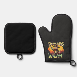 They're eating What Trump Election Cat Cowboy Oven Mitt & Pot Holder Set
