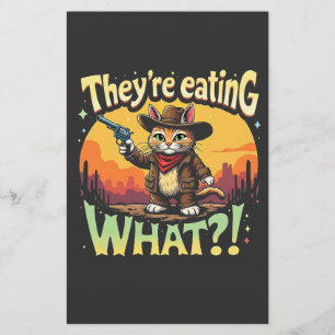 They're eating What Trump Election Cat Cowboy Stationery