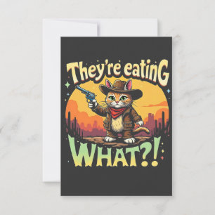 They're eating What Trump Election Cat Cowboy Thank You Card