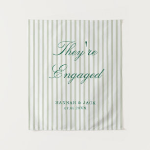 They're Engaged Welcome Custom Engagement Party Tapestry