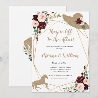 They're Off To The Altar Horse Race Wedding Shower Invitation