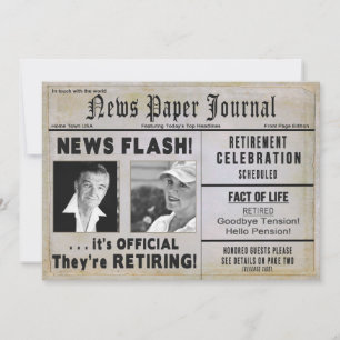 THEY'RE RETIRING Invitation  (2) PHOTOS/ NEWSPAPER