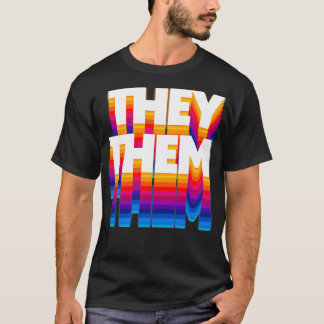 TheyThem Pronouns Retro Style Design 4 T-Shirt