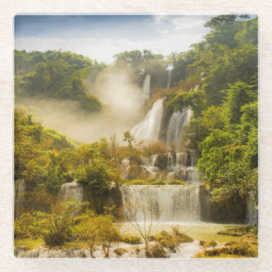 Thi Lor Su Waterfall Thailand Glass Coaster